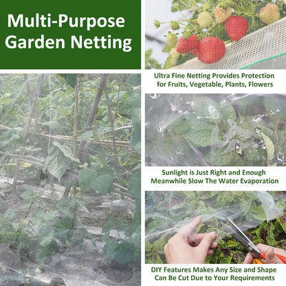 Ultra Fine Garden Netting, 4'x10' Plant Netting Pest Barrier for Garden Protection Row Cover Raised Bed Screen Mesh Greenhouse Mosquito Net, Protecting Tree Plants Vegetable Flowers Fruits