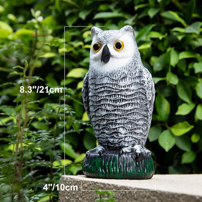 OFFO Bird Scare Devices Plastic Owl Scarecrow for Halloween Decorations Outdoor Garden, Yard, Pool Decoration, 8.3 in Height, Snow Owl