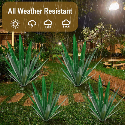 Homight Large Agave Sculpture Rustic Metal Agave Plant Outdoor Interior Decoration Outdoor Lawn Decoration Yard Wooden Posts Matching Garden Suitable for Patio