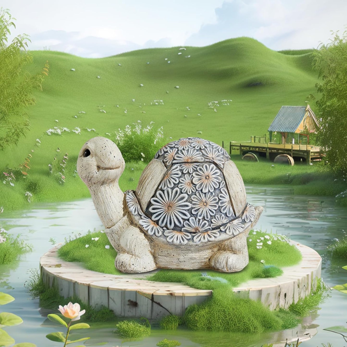 Artpual Turtle Outdoor Statues for Garden Lawn Decor Outside Statue for Patio Yard Porch Balcony Home House Ornament, Great Gifts for Family and Friends