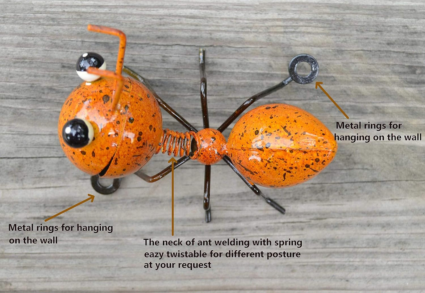 GIFTME 5 Metal Ant Garden Decor Set of 4 Colorful Outdoor Garden Yard Art Wall Sculptures