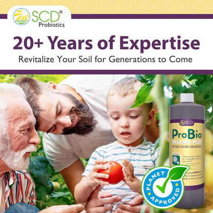 ProBio Balance Plus - Make 20X More Soil Conditioner, Super Concentrate of Effective Beneficial Microorganisms & PNSB Phototrophs - OMRI Listed for Organic Farm Lawn Garden - 1 Liter (4 Pack)
