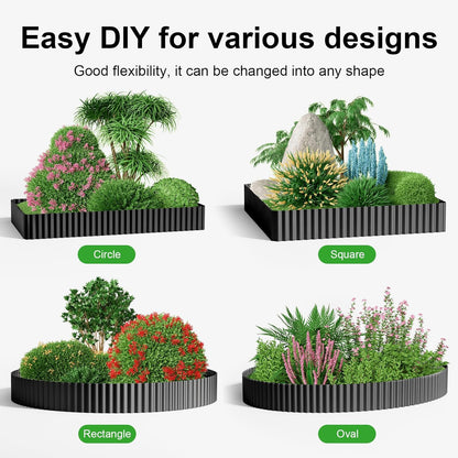 Land Guard Corrugated Garden Edging Border, 12" × 100' Landscape Paver Edging, Tall Landscape Edging, Fence for Garden, Flower Bed, Lawn and Landscape Edging (Black)