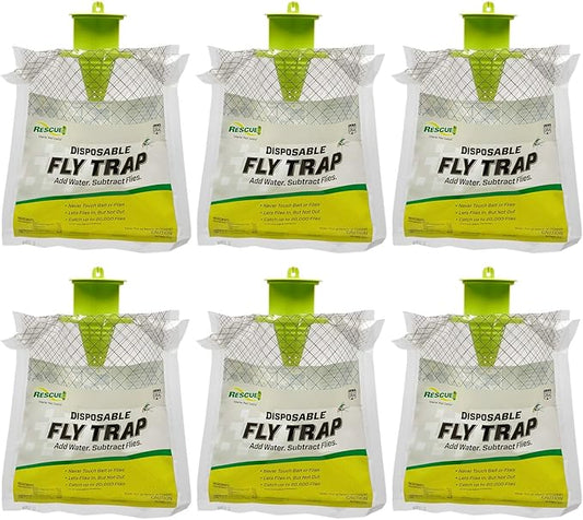 Rescue! Outdoor Disposable Hanging Fly Trap - 6 Traps
