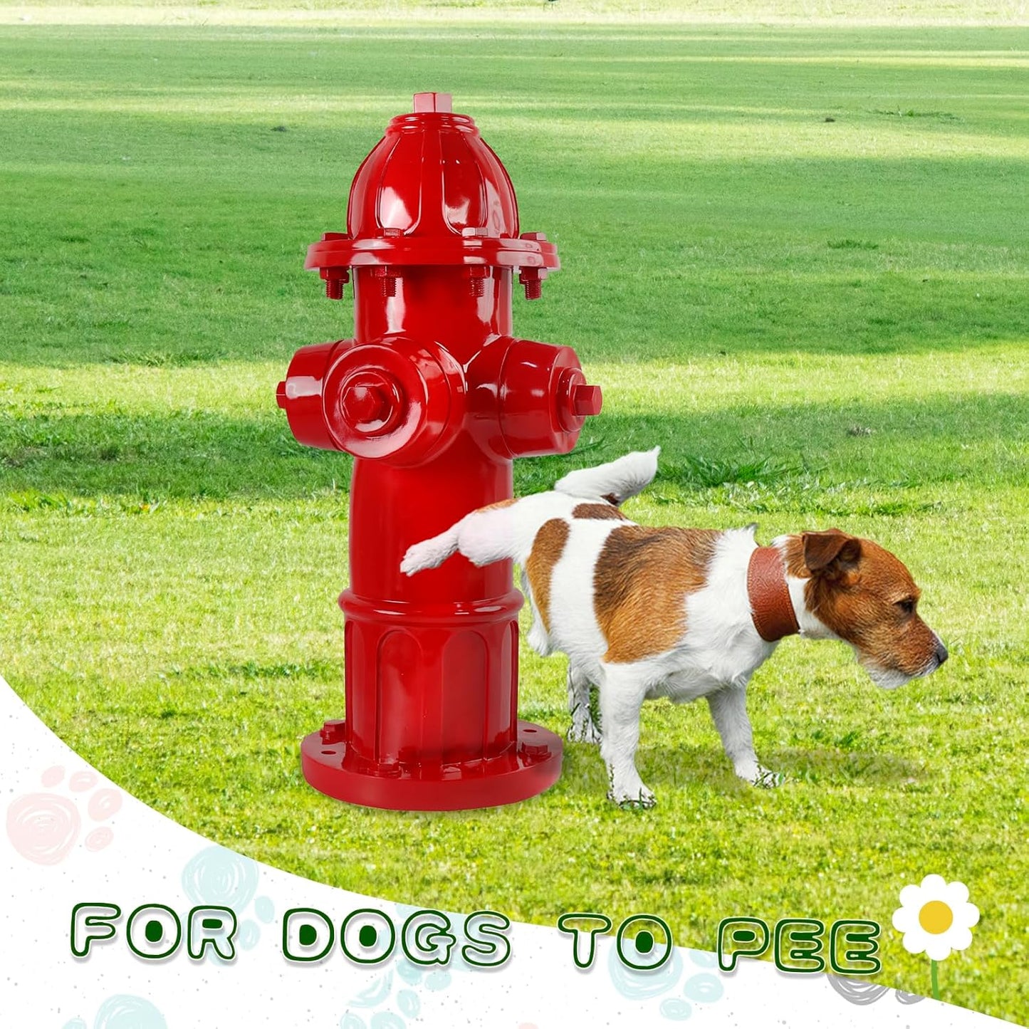 Dog Fire Hydrant Pee Post Statue with 4 Stakes, Fake Fire Hydrant for Dogs to Pee On Puppy Pee Post Training Tool Yard Garden Indoor Lawn Ornament Outdoor Statue (25 * 12 inch)
