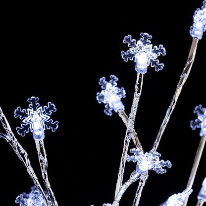 Alpine Corporation 58"H Indoor/Outdoor Frosty Christmas Snowflake Tree with LED Lights , Christmas Decoration