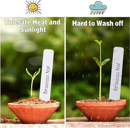 Plant Labels 4 Inch 300Pcs Plastic Plant Name Tags for Seedlings Garden Labels Markers Nursery Plant Tags Seed Labels Plant Label Stakes with Permanet Marking Pen Plant Markers for Outdoor Garden