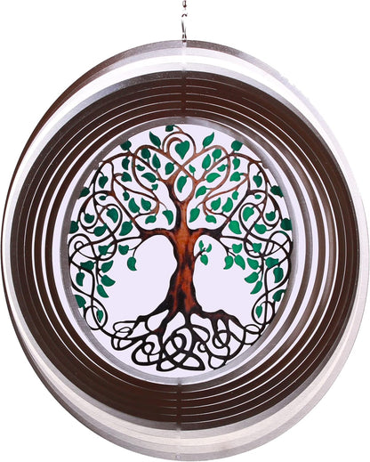 ISEO Tree of Life Wind Spinner for Yard and Garden, Hanging Outdoor Decor, Yard Art, Porch and Patio Decorations, Metal Wind Spinners Outdoor, Weather Resistant, 12”