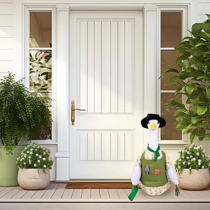 Gardener Goose Outfit for 23” Porch Goose Statue – Cute Lawn Goose Clothes for Outdoor Garden, Patio, Yard, Seasonal Decoration (Gardening Theme)