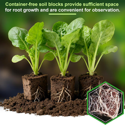 Soil Block Maker, Handheld Mini 4 Soil Block Maker, A Must-Have Nutrient Soil Blocker for Garden Enthusiasts and A Premium Gardening Essential for Seed Starting