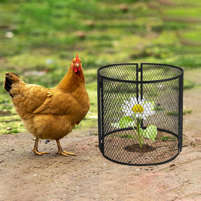 4 Pack Metal Plant Cage Protectors from Animals-11.8 x 11.8 Inch Garden Plant Protector - Sturdy Bunny Barricades Chicken Wire Cloche Plant Protectors for Keeping Bunny Animals Out