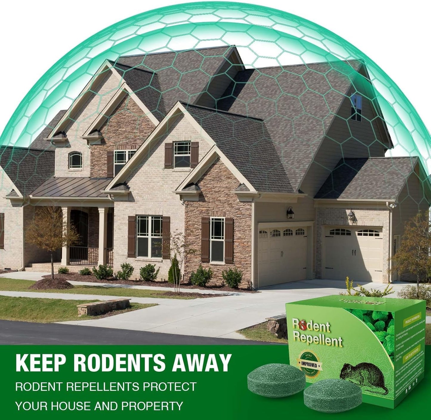 48P Rodent Mice Repellent, Peppermint Oil to Repel Mice and Rats, Rodent Mouse Repellent for Car, Natural Ingredients Rat Repellent Balls Deterrent Indoor, Family & Pet Safe