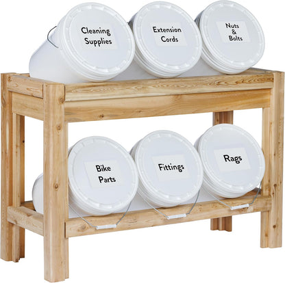Greenes Fence Six Bucket Cedar Storage Shelves, 44 in. x 16 in. x 30 in. - Made in USA with North American Cedar