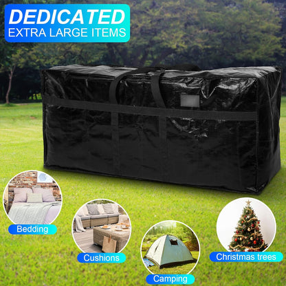 6 Pcs 66 Gallon Large Moving Bags with Zipper and Handles Foldable Storage Duffle Bags Heavy Duty Extra Large Totes for College Dorm Travel Clothes Blankets Bedding Moving (Black)