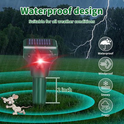 Mole Repellent Solar Powered, 8 Pack Ultrasonic Snake Repellent Outdoor, Waterproof Ultrasonic Mole Deterrent Stakes, Get Rid of Gopher, Vole, Skunk,Chipmunk, Snake Repellent for Yard, Garden, Lawn