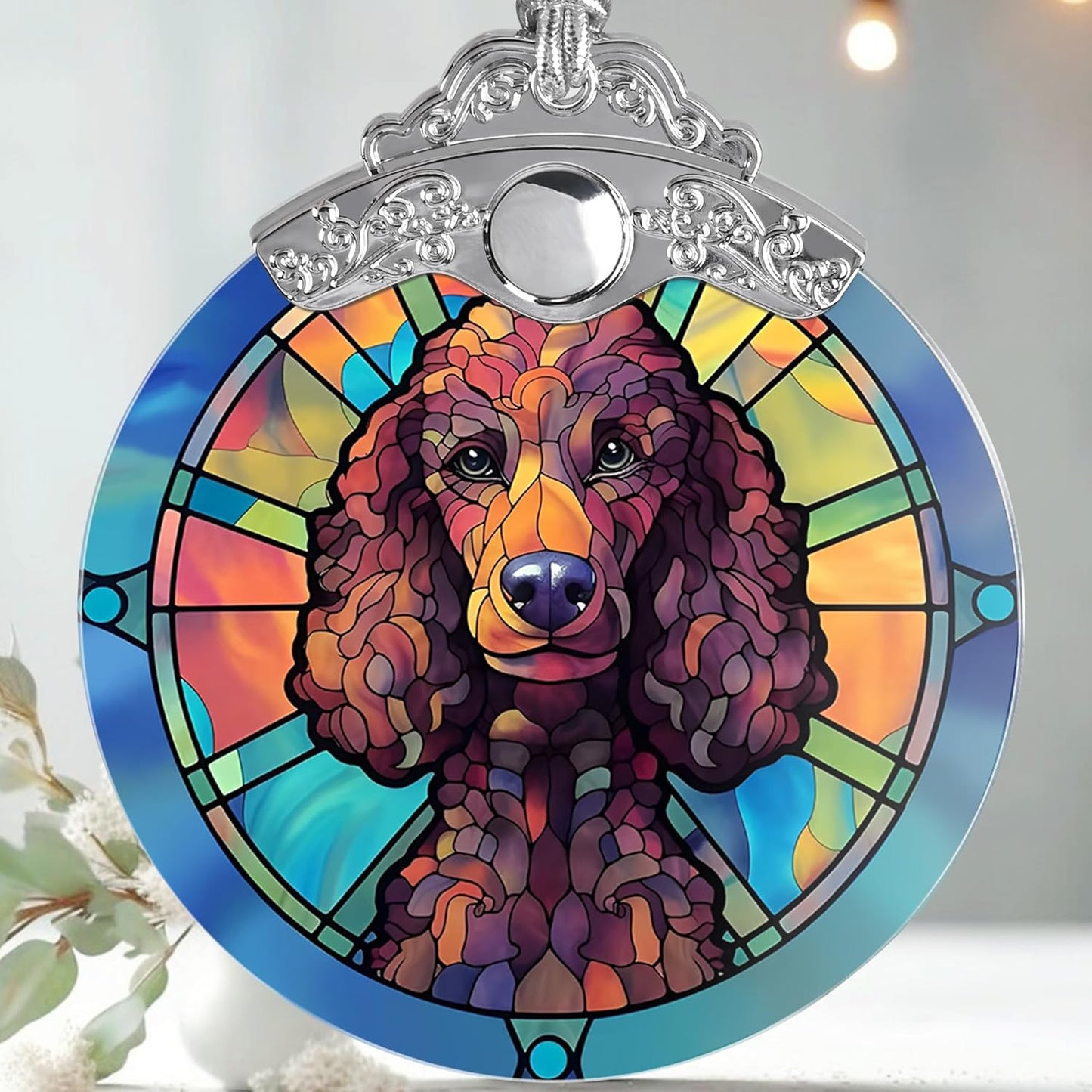 Christmas Ornament, Poodle Christmas Decor, Poodle Ornaments for Christmas Tree, Stained Glass Ornament, Poodle Gifts, Holiday Decorations and Xmas Gifts Ideas