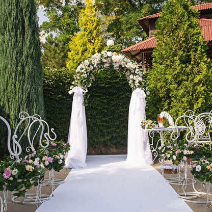 Metal Garden Arch Arbor Trellis – Heavy Duty Steel Garden Arbor for Climbing Plants, Wedding Ceremony, Party & Outdoor Decoration – Weather-Resistant Black Garden Archway for Lawn, Patio, and Pathway
