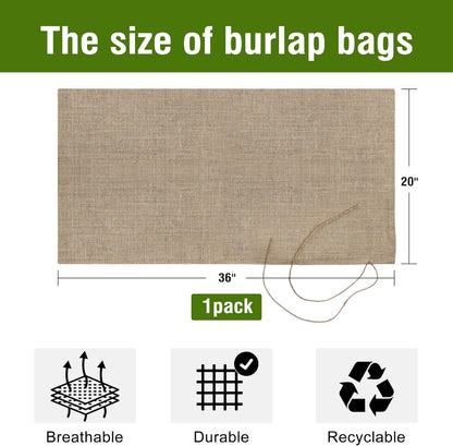 Agfabric Burlap Sack 1pack 20"×36" Burlap Storage Bag with Strings, Reusable Potato Storage Bag for Food Storage Plant Gardening Planting, Food Grade, Set of 1