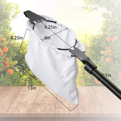 Fruit Picker with Basket 26-167" Adjustable Long Handle Large Elastic Bag Fruit Picking Tools with Serrated Blades Equipment Tree Picker for Apples Mango Pear Orange Avocados