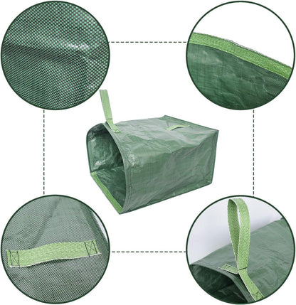 UNISTRENGH 2-Pack Set 106 Gallons Reusable Garden Bag with Reinforced Handles Heavy Duty Gardening Bags Lawn Pool Garden Leaf Waste Bag (Green-Double)