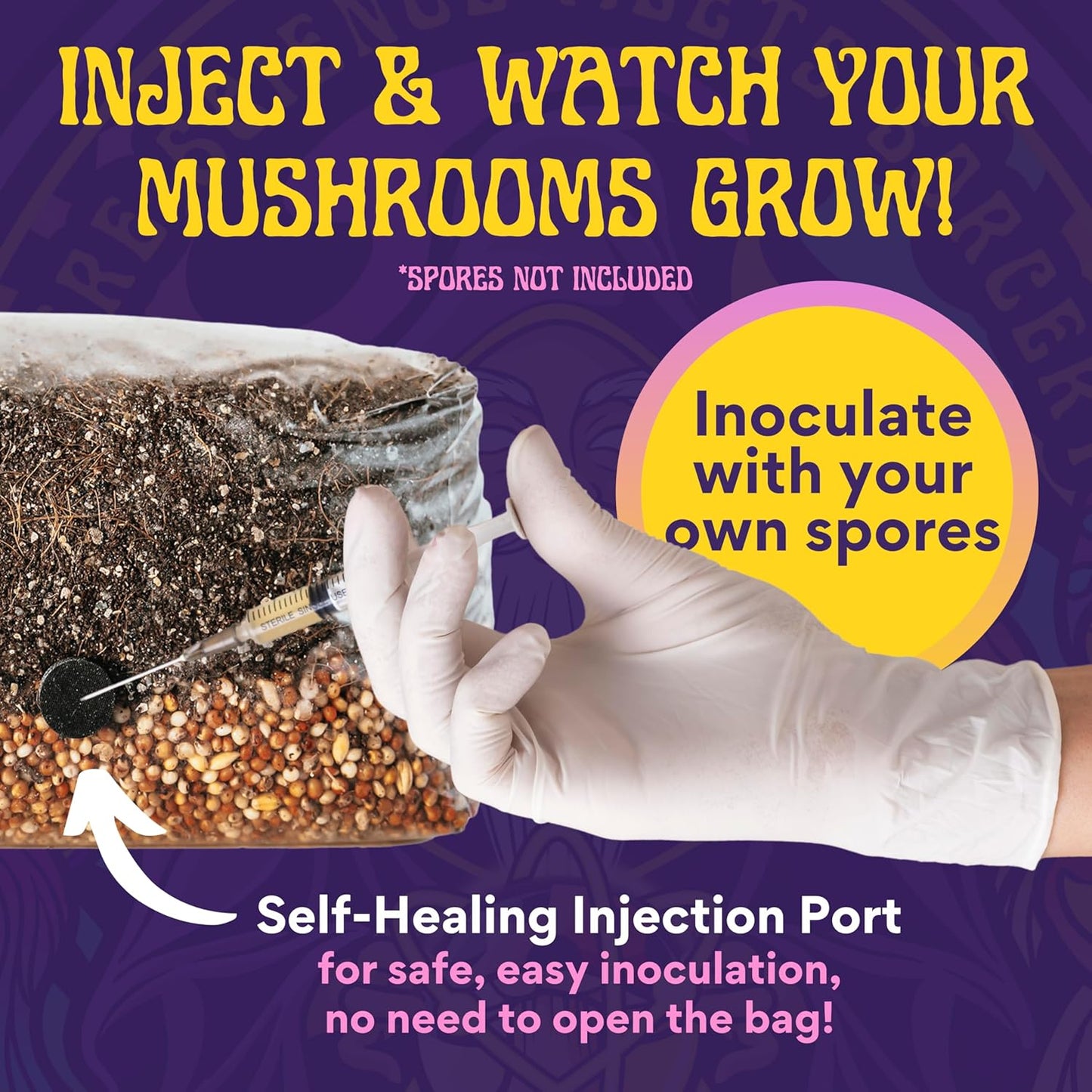 2 LB 2-Pack All-in-One Grow Bag: Up to 32oz of Mushrooms! Nutrient-Enhanced, Injection Port, Just Add Your Own Spores & Grow Like Magic (2 x 2 LB Bags)