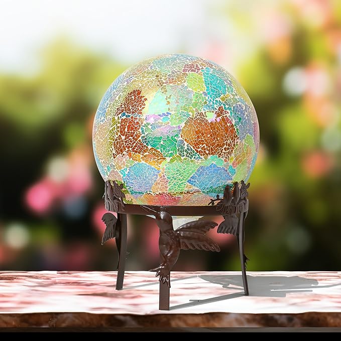 Topadorn 10/12 Inch Gazing Ball Stand - Heavy Duty Metal Garden Globe Holder for Decorative Gazing Globes - Outdoor Patio Lawn Decor