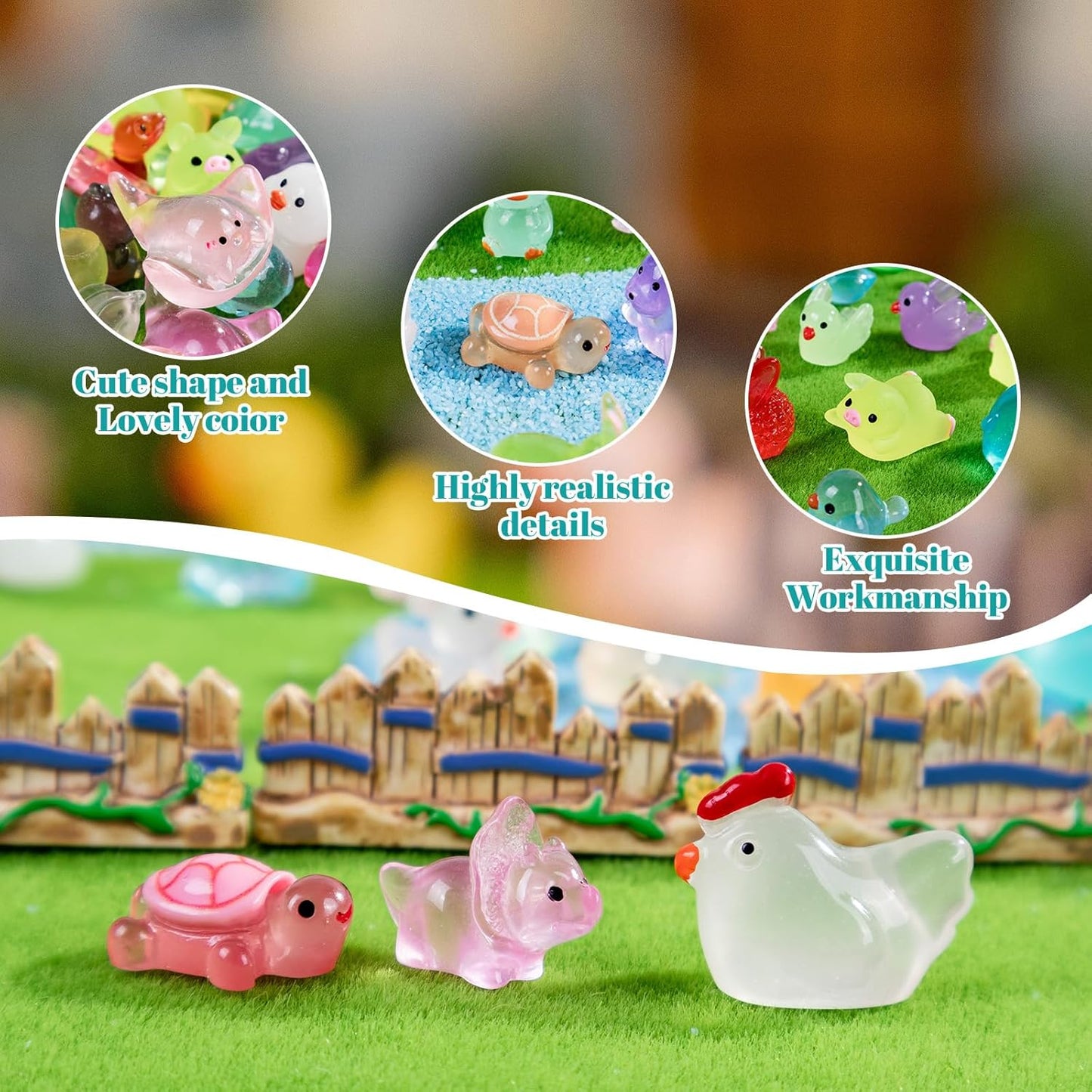 160 Styles Mini Resin Animals 160pcs Variety Tiny Animals Figures Miniature Little Small Figurines Bulk for Micro Fairy Garden Landscape Accessories Hide Decor Aquarium