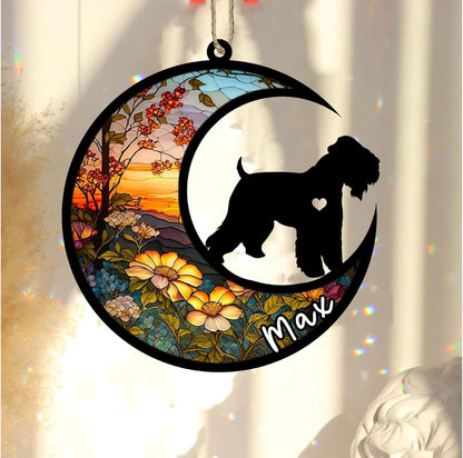 Personalized Dog Memorial, Custom Name Soft-Coated Wheaten Terrier Dog Christmas Ornament, Custom Breeds, Pet Loss Light Catcher, Gifts for Lovers Loss of Pet Sympathy on Mothers Day Christmas