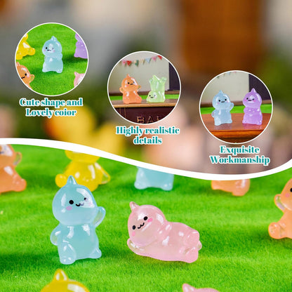 30 Pcs Mini Resin Dinosaur 6 Variety Tiny Animals Figures Miniature Little Small Figurines Bulk for Micro Fairy Garden Landscape Accessories Hide Crafts Decor