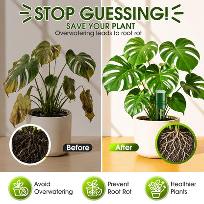 Soil Moisture Meter for Plants,4-in-1 Wireless Soil Tester,Soil Thermometer/Moisture/Sunlight