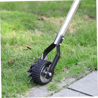 Edger Lawn Tool 53.2 Inch Manual Grass Edger with 3 Sections Stainless Steel Handle and Wheel, Rotary Garden Edging Tool for Landscaping, Sidewalk, Yard