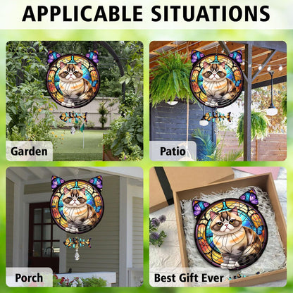 Exotic Shorthair Cat Wind Spinner, Exotic Shorthair Cat Wind Spinner Hanging for Yard and Garden