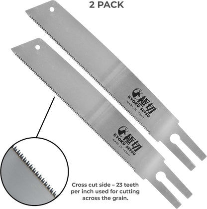 Great Neck Kyoku Setsu Japanese Ryoba Double-Edged Pull Cut Saw, Ultra Fine Saw, Detail Hand Saw, Double Edge Saw, Japanese Wood Saw