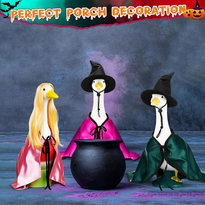 Vinsot Halloween Outdoor Porch Geese Outfit, 23" Patio Yard Porch Desk Goose Coat, Lawn Goose Accessories(Rose Red,Velvet)