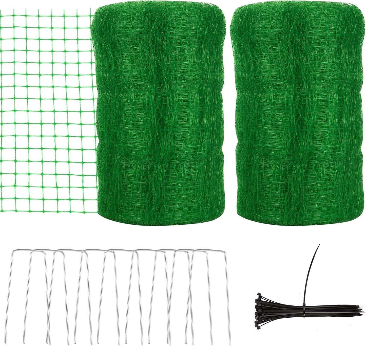 2 PCS Garden Netting 7 x 100 FT Bird Netting for Garden Protection Heavy Duty Green Deer Netting Plant for Birds Deer Squirrels Other Animals