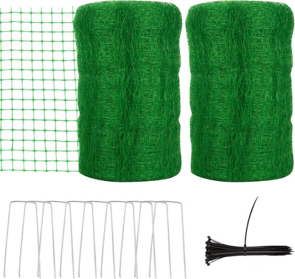 2 PCS Garden Netting 7 x 100 FT Bird Netting for Garden Protection Heavy Duty Green Deer Netting Plant for Birds Deer Squirrels Other Animals