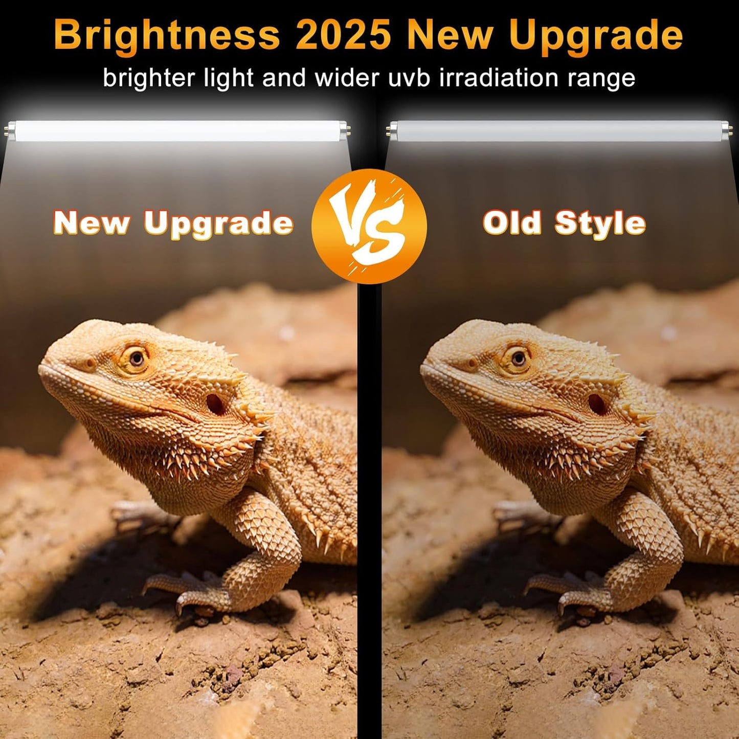 LUCKY HERP T8 18W UVB 10.0 Reptile Light, UVA UVB Reptile Light Bulb 2 Pack, Fluorescent Lamp for Reptiles Amphibians Lizards Chameleons