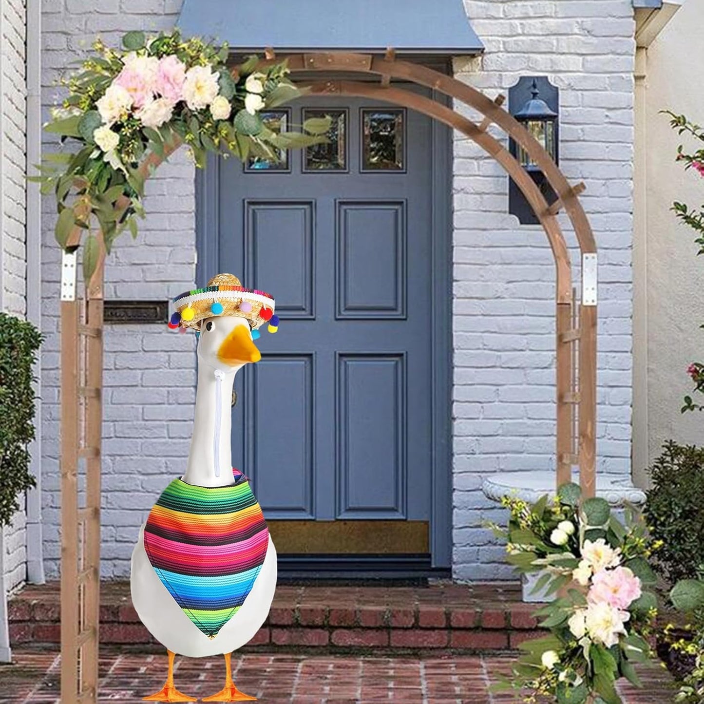 Mexican Porch Goose Outfits for 23" Plastic Porch Goose Outfit Goose Clothes for Cement Goose for Indoor Outdoor Garden Yard Lawn Patio Art Decor(MXG)