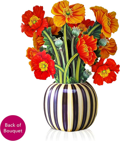 Freshcut Paper Pop Up Cards, French Blooms, 12 Inch Life Sized Forever Flower Bouquet 3D Popup Greeting Card, Birthday Cards, Thank You Card, Blank Notecard & Envelope