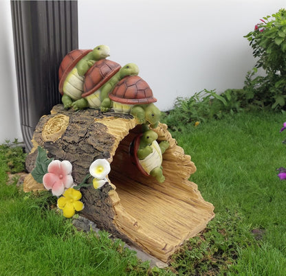 Turtle Statues Gutter Downspout Extension Statues Garden Decoration,Resin Statue Outdoor Decor,Animal Downspout Diverter,Decorative Gutter Extension,3"×4" Downspout Extender Diverter Splash Block