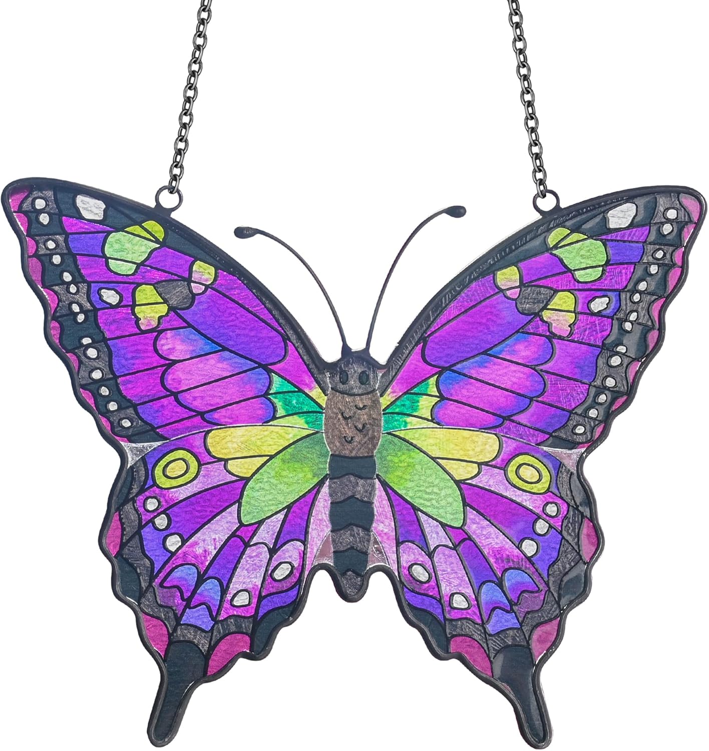 Purple Butterfly Suncatcher Stained Glass Window Hanging Butterfly Ornaments Gift for Mom, Women, Wife, Mother's Day