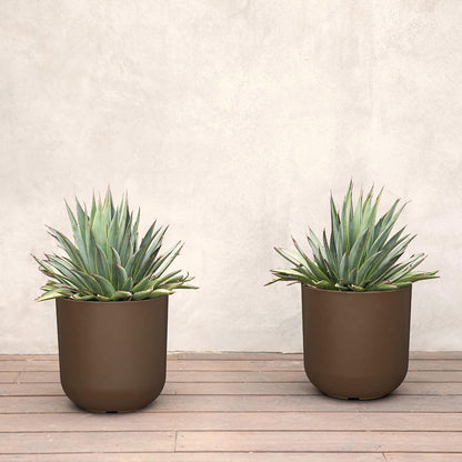 Veradek Mason Series Lima Planter for Indoor/Outdoor Garden | Made from Plastic & Concrete w/Drainage Holes | Modern Décor for Succulents, Flowers, Small Plants