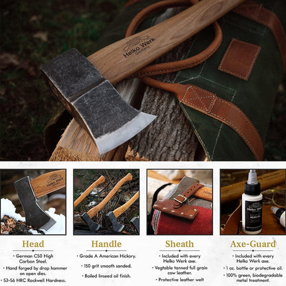 1844 Helko Werk Germany Traditional Saxon - Made in Germany Heavy Duty Splitting Axe for Chopping Firewood and Splitting Logs - Heavy Wood Splitting Axe, Head 6-1/4 lbs, Handle 31 in. (Saxon) #13588