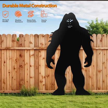 6Ft Tall Bigfoot Metal Outdoor Decor Big Foot Sasquatch Gifts for Men/Women/Dad Unique Bigfoot Silhouette Statues Perfect for Patio and Lawn Decorations, Garden Decor, Yard Art, Yard Display