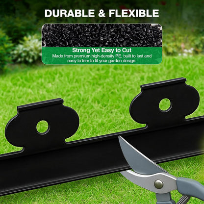 MIXC Garden Edging Border, 66FT 2 Inch Tall Plastic Landscape Edging with 100 Stakes, Flexible Tool-Free Lawn Border for Yard, Flower Bed & Landscaping