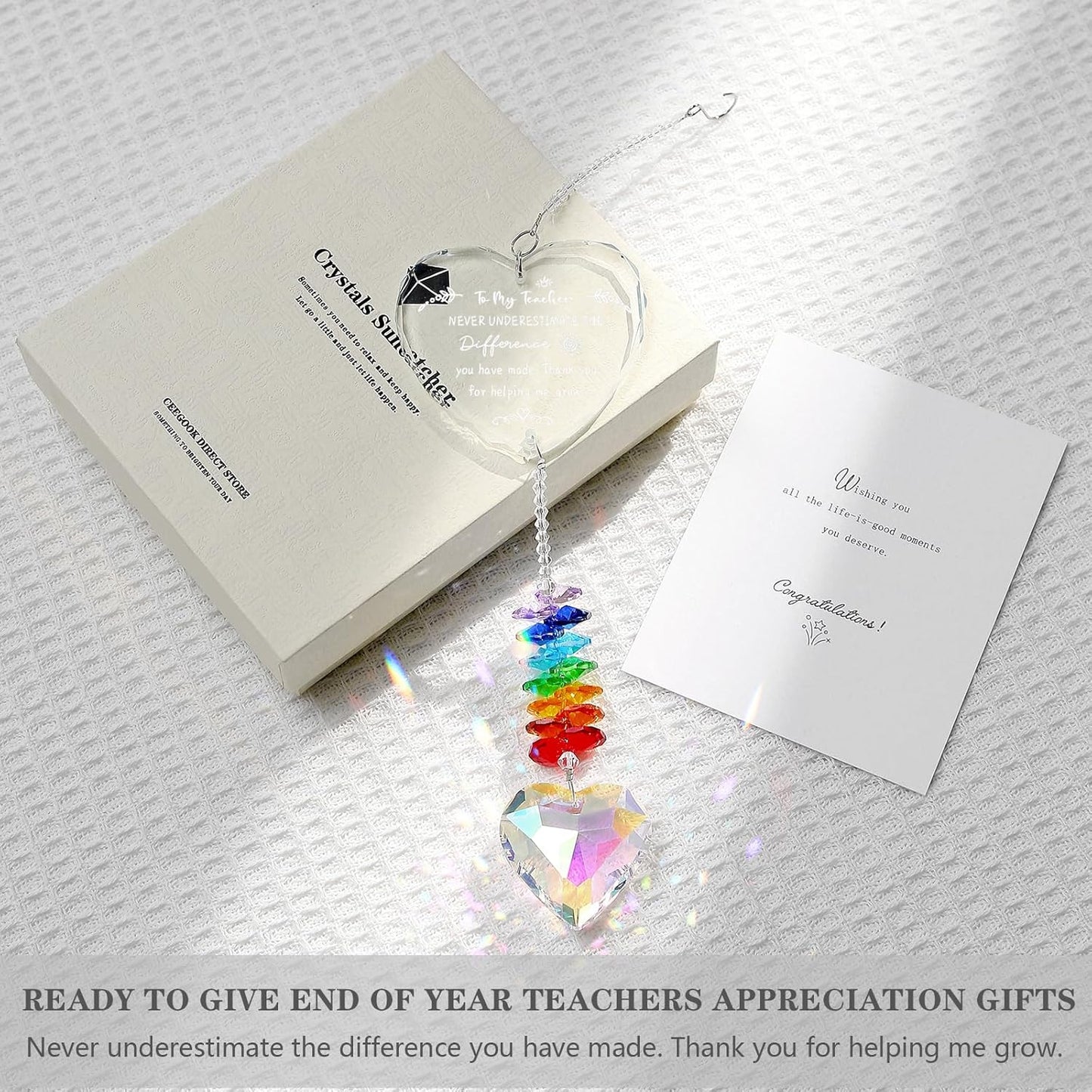 Teacher Appreciation Gifts, K9 Crystal Suncatcher Teacher Gifts for Women, Teachers Retirement Thank You Gift