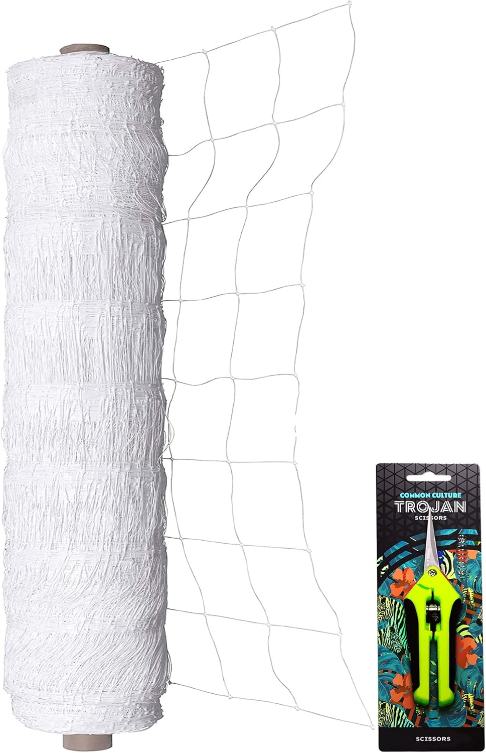 COMMON CULTURE Professional Grade Trellis Netting Bulk Roll, 4ft x 4920ft (48" x 4920' | 1.22m x 1500m), 6" (15 cm) Squares, Heavy Duty Scrog Net with Trimming Scissors
