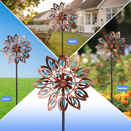 Wind Spinners for Outdoor Yard Decor, 360 Degrees Swivel Outdoor Metal Wind Spinner, 62" Wind Sculptures Garden Decor for Patio Lawn Yard
