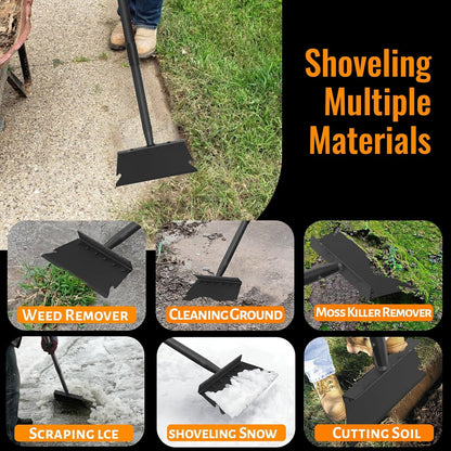 Garden Flat Shovel Scraper, Multifunctional Garden Cleaning Shovel with 59 Inch Long Handle, Heavy Duty Outdoor Floor Scraper for Weed Cleaning,Trenching,Edging and Removing Snow,Ice,Weeds,Dirty,Moss