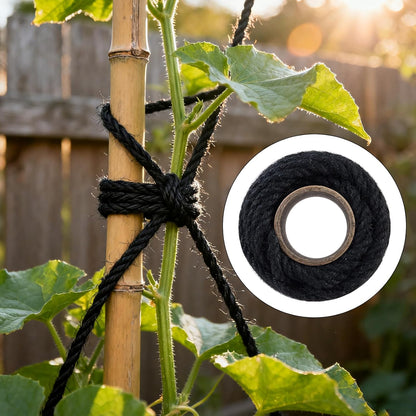 5mm 100 Feet Black Natural Jute Twine, for Crafts Gift, Craft Projects, Wrapping, Bundling, Packing, Holiday Packaging Twine, Gardening and More, Jute Rope to Use Around The House and Garden
